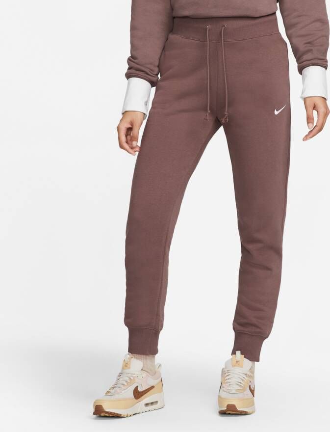 Nike Sportswear Phoenix Fleece Joggingbroek van fleece met hoge taille voor dames Bruin