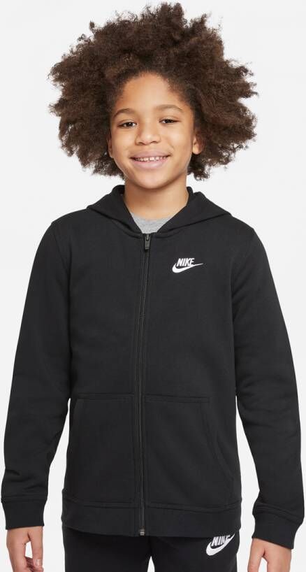 Nike Sportswear Club Hoodie met rits voor kids Zwart