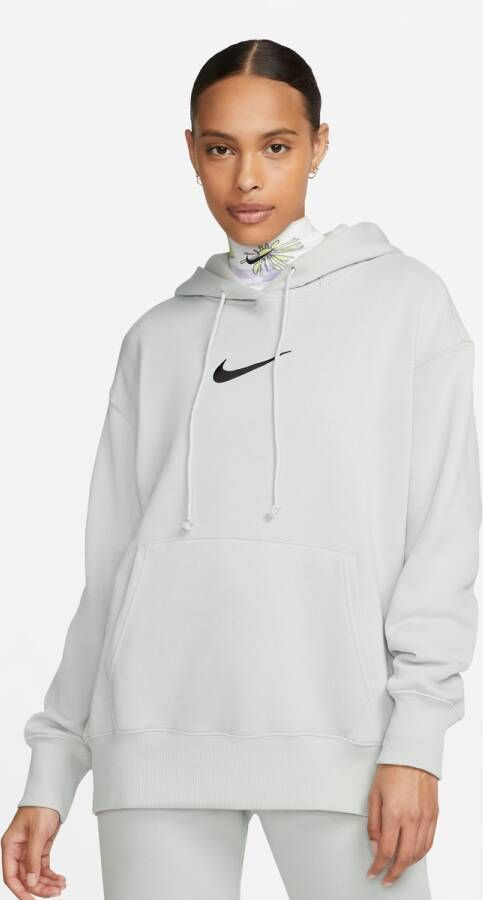 Nike Sportswear Oversized Fleece Hoodie Hoodies Kleding LIGHT SILVER BLACK maat: S beschikbare maaten:S