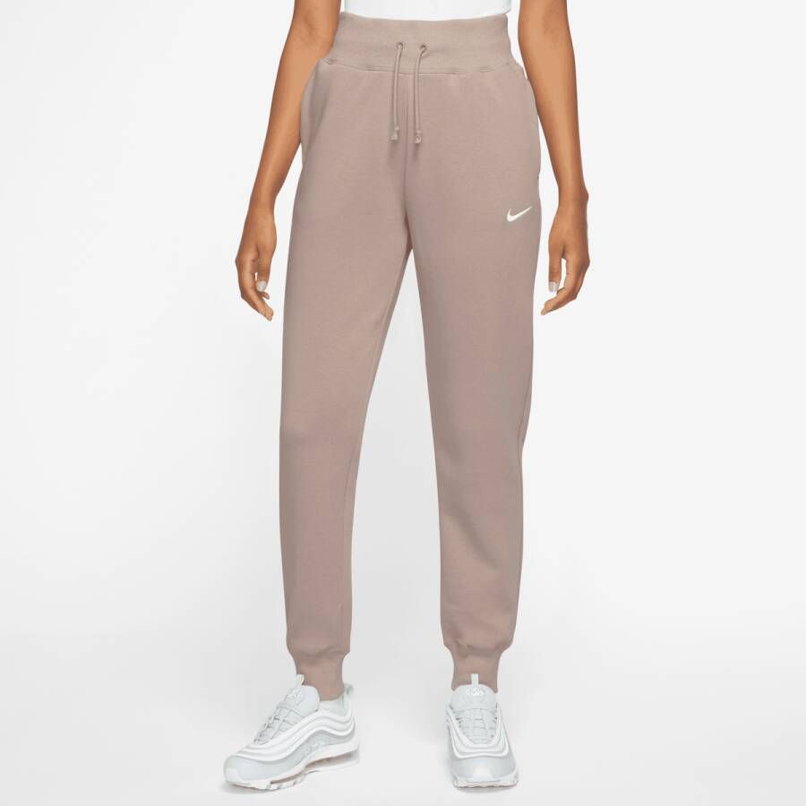 Nike Sportswear Phoenix Fleece High-waisted Joggers Trainingsbroeken Dames Taupe Sail maat: L beschikbare maaten:L