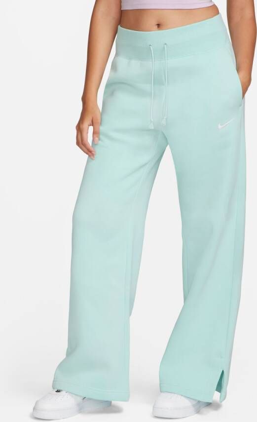 Nike Sportswear Phoenix Fleece High-waisted Wide-leg Sweatpants Trainingsbroeken Dames jade ice sail maat: S beschikbare maaten:XS S M