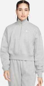 Nike Sportswear Phoenix Fleece Oversized cropped sweatshirt met halflange rits voor dames Grijs