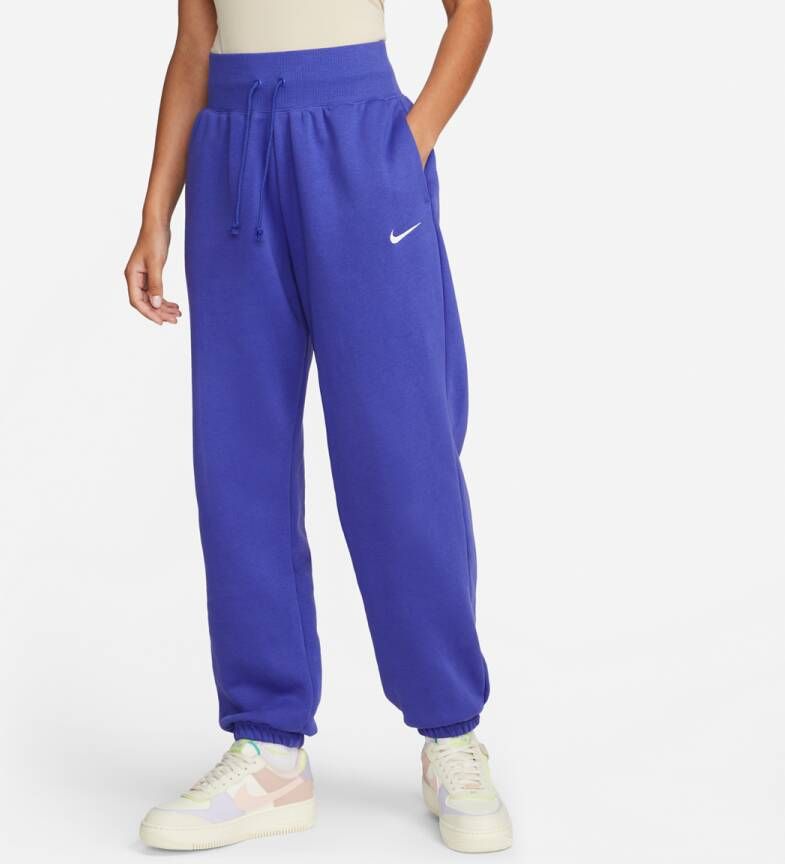 Nike Sportswear Phoenix Fleece Oversized joggingbroek met hoge taille voor dames Blauw