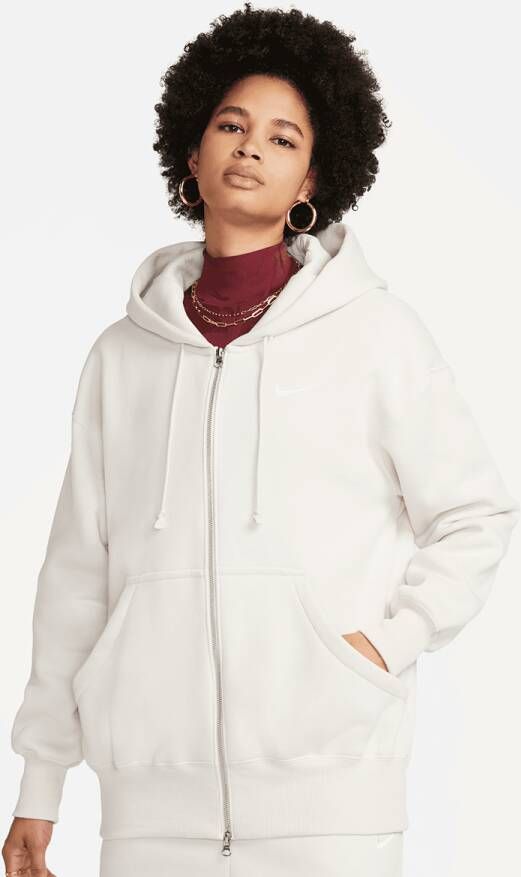Nike Sportswear Phoenix Fleece Oversized Full-zip Hoodie Hooded vesten Kleding lt orewood brn sail maat: S beschikbare maaten:S