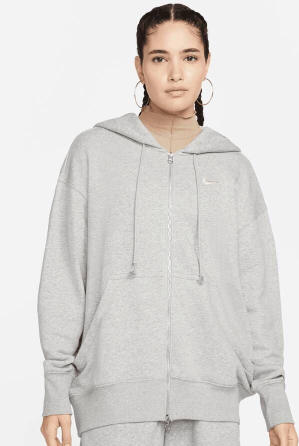 Nike Sportswear Phoenix Fleece Oversized Full-zip Hoodie Hooded vesten Kleding dk grey heather sail maat: XS beschikbare maaten:XS M L XL