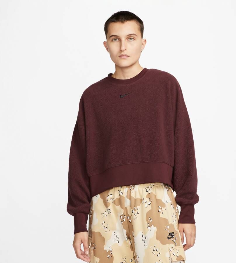 Nike Sportswear Plush Mod Crop Crew-neck Sweatshirt Sweaters Kleding burgundy crush black maat: M beschikbare maaten:XS S M L XL