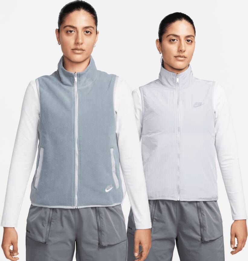 Nike Sportswear Sports Utility Oversized Reversible Vest Bodywarmers Kleding pewter smoke grey maat: M beschikbare maaten:XS S M