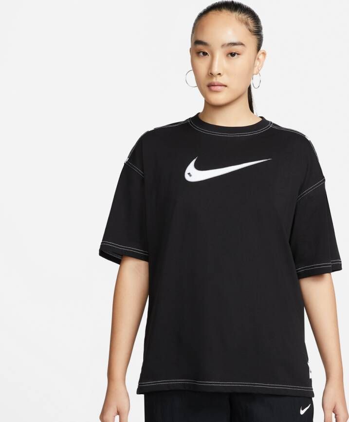 Nike Sportswear Swoosh Damestop met korte mouwen Zwart