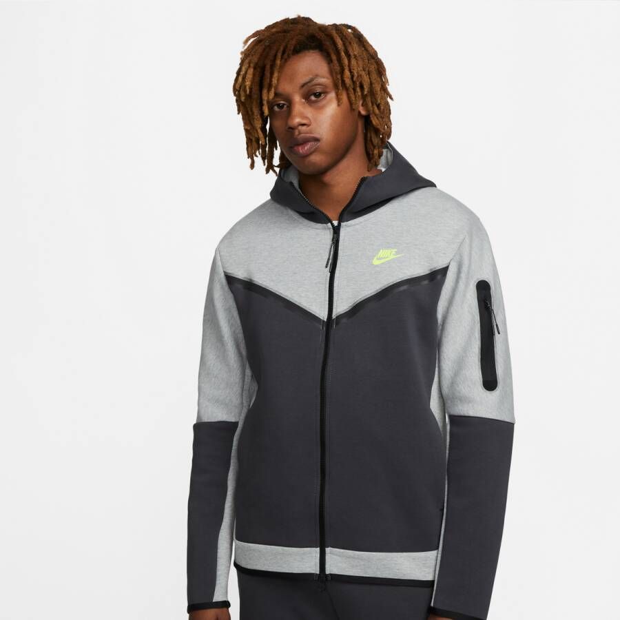 Nike Sportswear Tech Fleece Full-zip Hoodie Hooded vesten Kleding dk grey heather anthracite volt maat: M beschikbare maaten:M L XL XXL