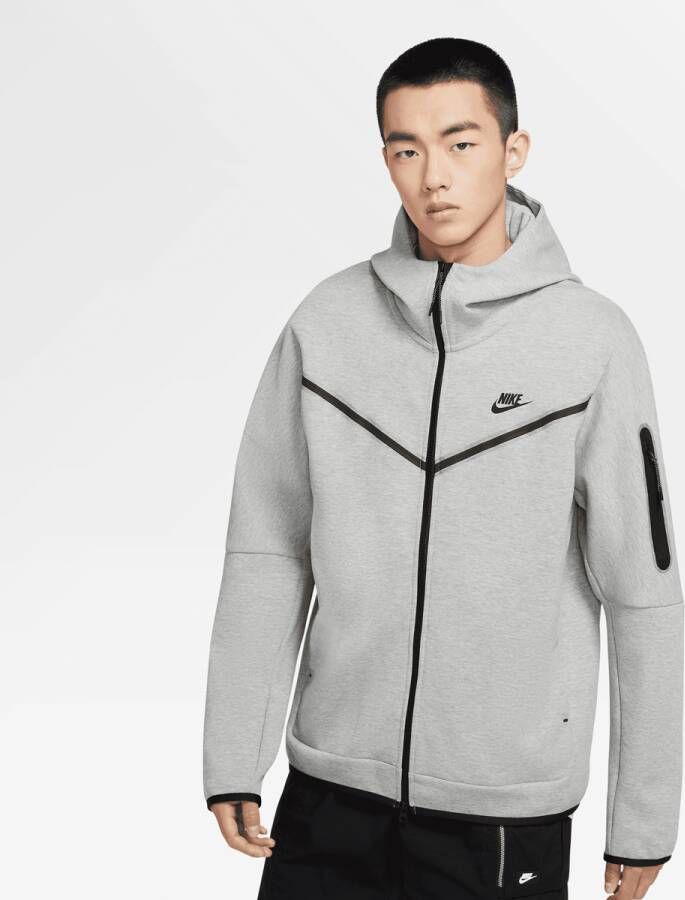 Nike Sportswear Tech Fleece Full-zip Hoodie Hooded vesten Kleding dk grey heather black maat: XXL beschikbare maaten:XL XXL