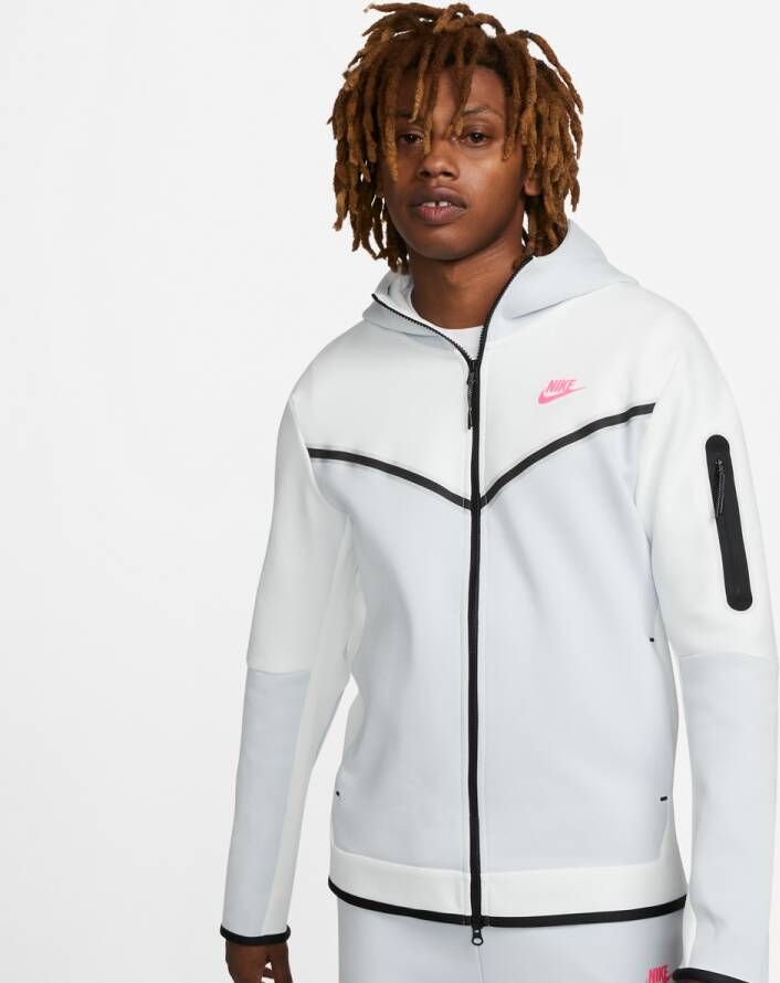 Nike Sportswear Tech Fleece Hoodie Full-zip Windrunner Hooded vesten Kleding summit white pure platinum pink maat: XL beschikbare maaten:XL XXL