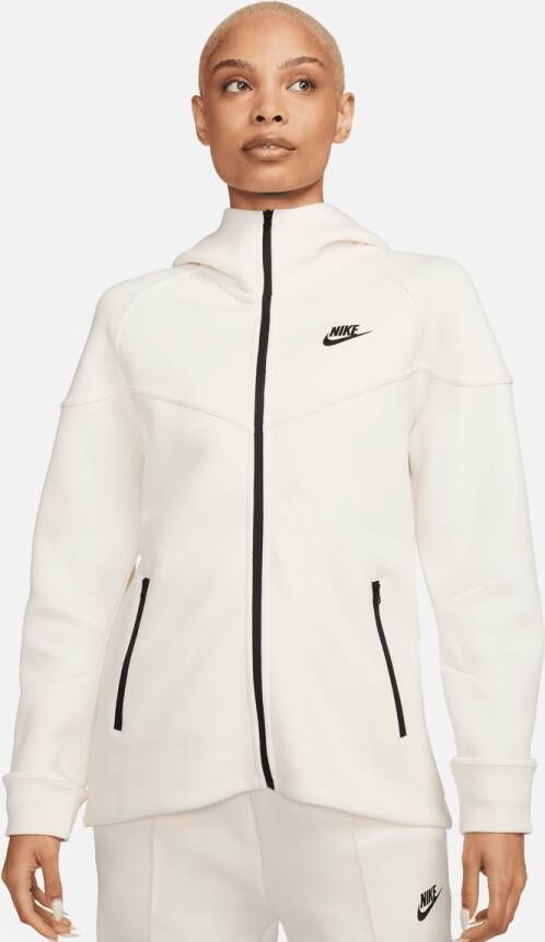 Nike Sportswear Tech Fleece Windrunner Full-zip Hoodie Hooded vesten Kleding pale ivory black maat: XS beschikbare maaten:XS S M L