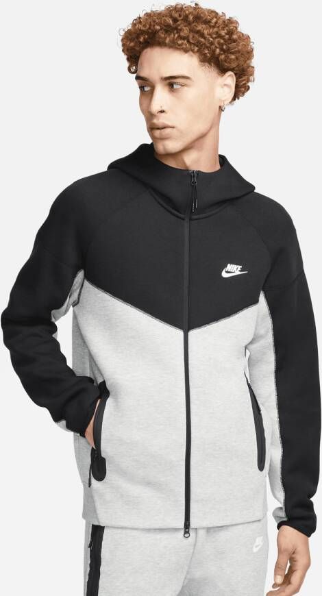 Nike Sportswear Tech Fleece Windrunner Full-zip Hoodie Trainingsjassen Kleding DK GREY HEATHER BLACK WHITE maat: S beschikbare maaten:S M L XL