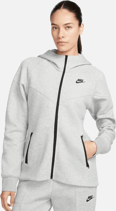 Nike Sportswear Tech Fleece Windrunner Full-zip Hoodie Rits hoodies dk grey heather black maat: XS beschikbare maaten:XS S M L