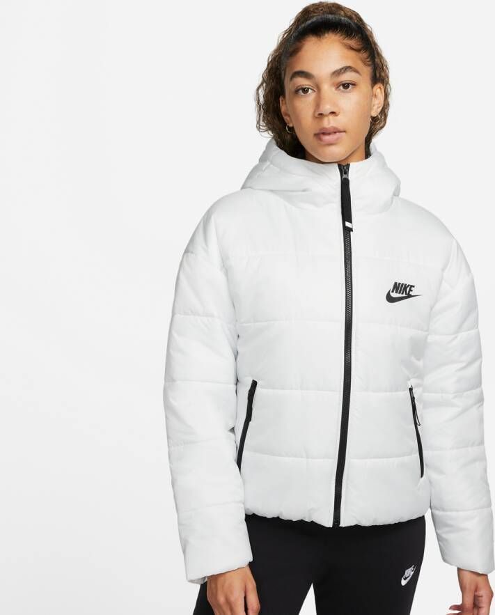 Nike Sportswear Therma-fit Repel Synthetic-fill Hooded Jacket Pufferjassen Kleding summit white black black maat: XS beschikbare maaten:XS M L