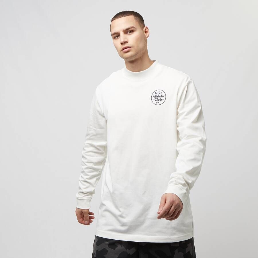 Nike Sportswear T-shirt met opstaande kraag en lange mouwen voor heren Wit