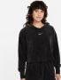 Nike Sportswear Women's Velour Cropped Pullover Hoodie Hoodies Kleding black sail maat: M beschikbare maaten:XS M L - Thumbnail 1