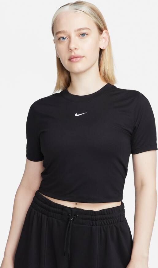 Nike Sportswear Essential Slim Crop Tee T-shirts Kleding Black maat: S beschikbare maaten:XS S M L XL