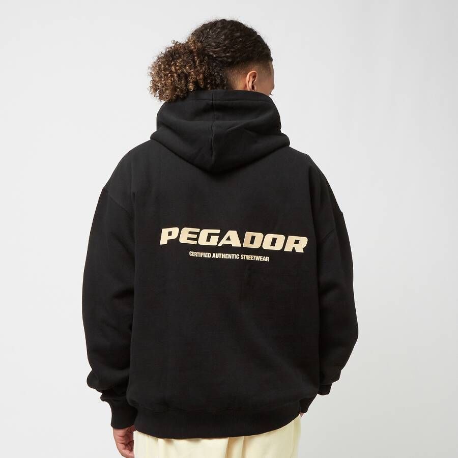 Pegador Colne Logo Oversized Sweat Jacket Hooded vesten Kleding vintage washed onyx b maat: M beschikbare maaten:S M XL