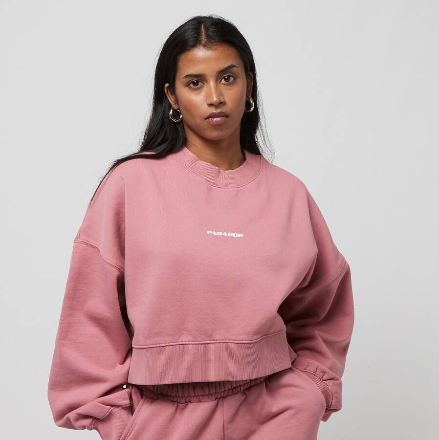 Pegador Dorothy Cropped Oversized Sweater Sweaters Kleding vintage washed rust pink maat: XS beschikbare maaten:XS S M L