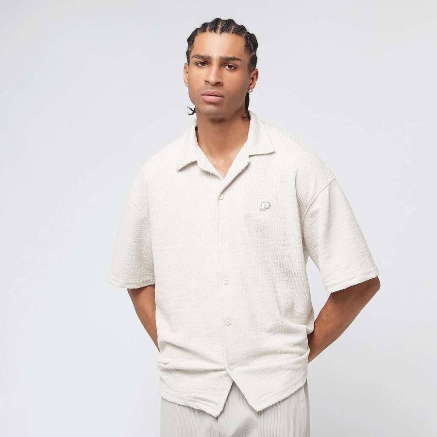 Pegador Libco Structured Knit Shirt Men Overhemden beige Maat XL Kleding