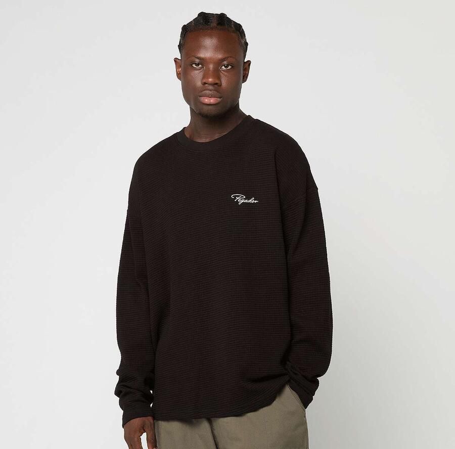 Pegador Signar Oversized Waffle Longsleeve Washed Men Longsleeves zwart Maat XL Kleding - Foto 3