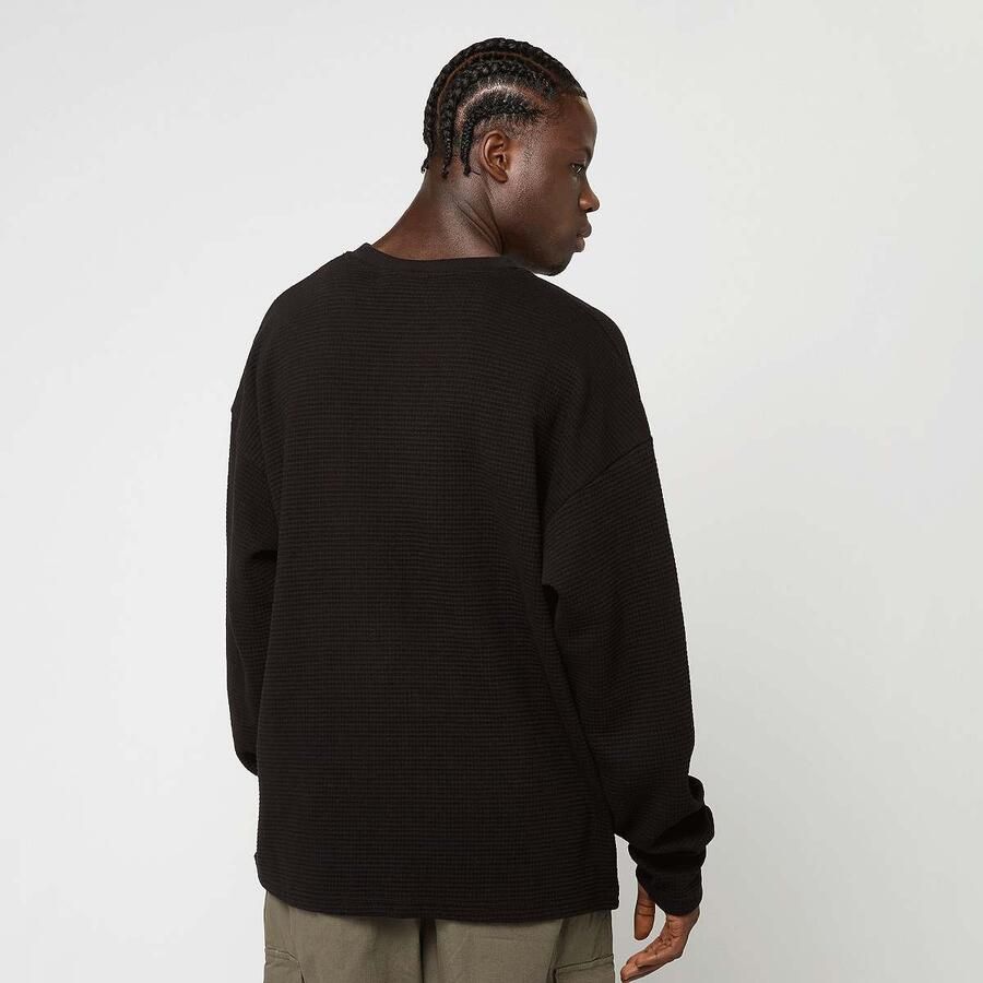 Pegador Signar Oversized Waffle Longsleeve Washed Men Longsleeves zwart Maat XL Kleding