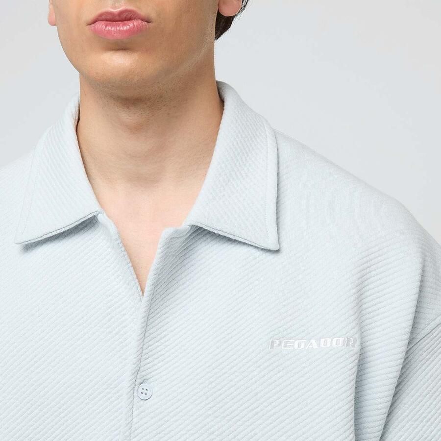 Pegador Tate Structured Shirt Men Overhemden blauw Maat XL Kleding