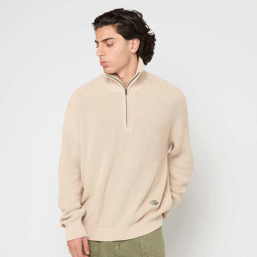 Prohibited Scout Knit Half-Zip Men Kleding beige Maat XL - Foto 3