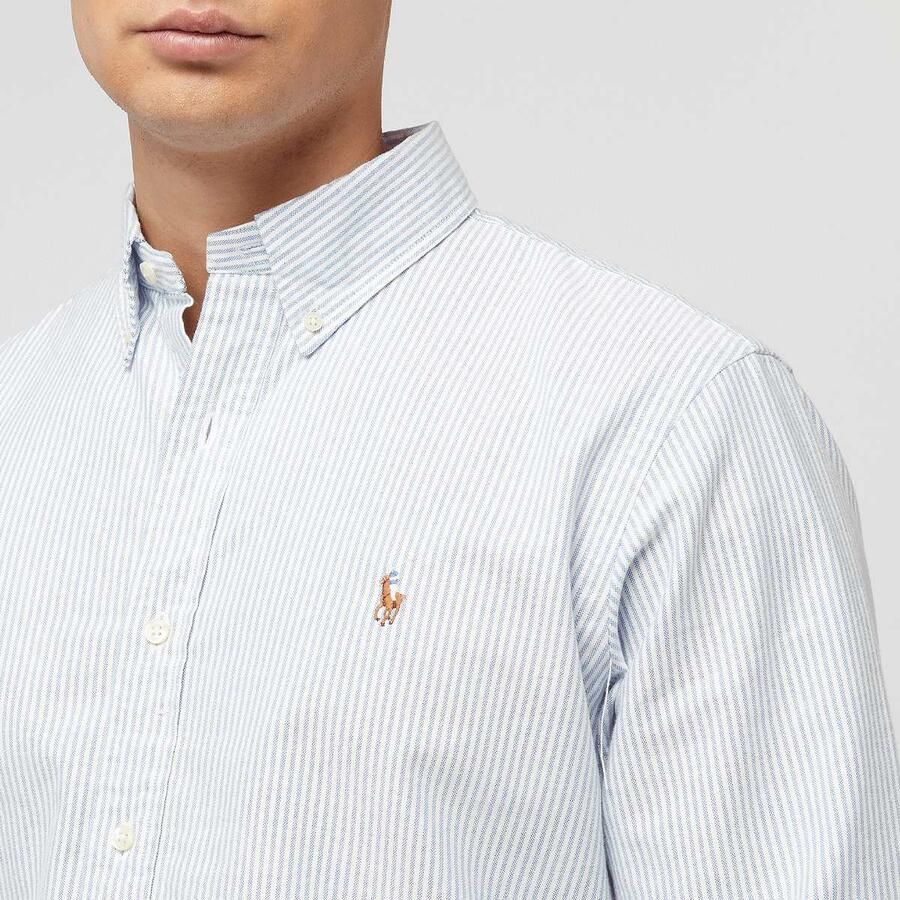 Polo Ralph Lauren Overhemd Lange Mouw CHEMISE AJUSTEE EN OXFORD COL BOUTONNE LOGO PONY PLAYER MULTICO - Foto 4