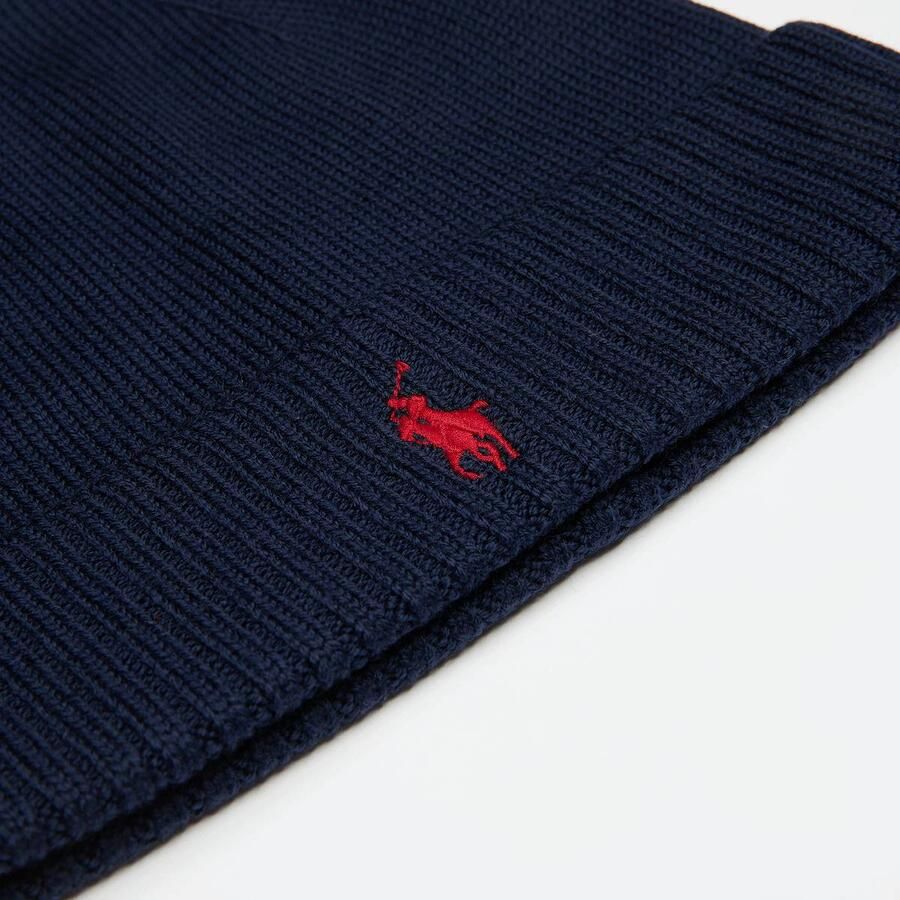 Polo Ralph Lauren Fold-Over Cold Weather Hat Unisex Mutsen blauw Maat ONE SIZE Accessoires - Foto 2