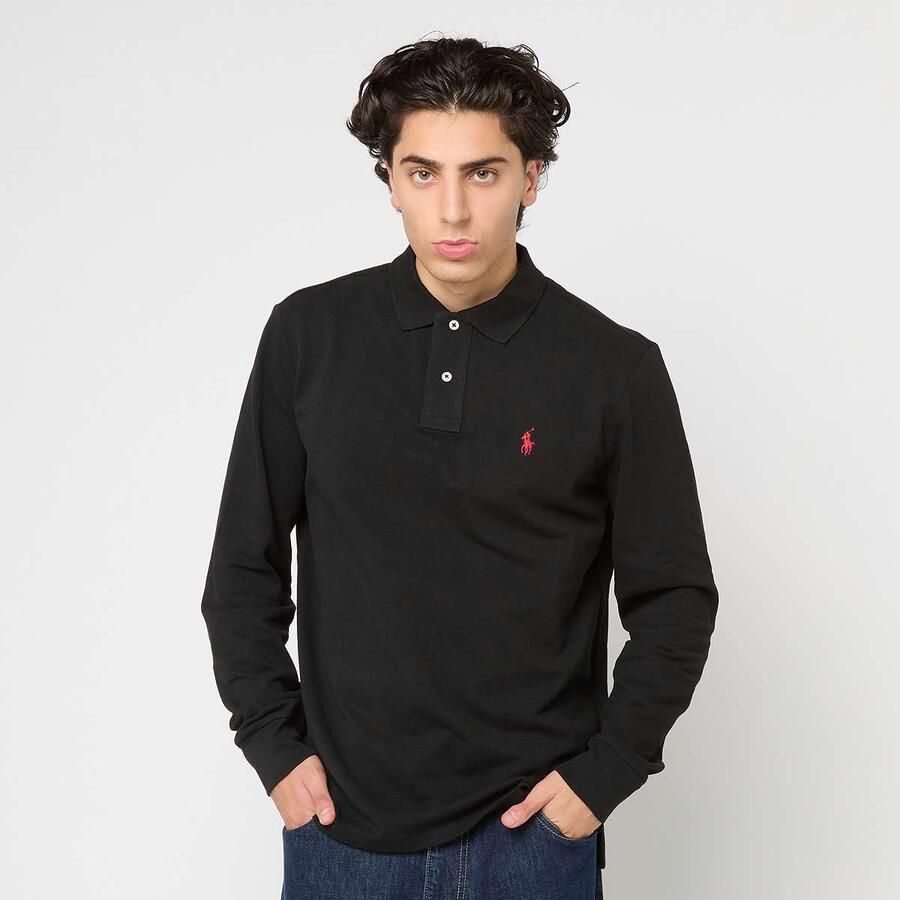 Polo Ralph Lauren Polo Shirt Lange Mouw POLO AJUSTE DROIT EN COTON BASIC MESH LOGO PONY PLAYER - Foto 5