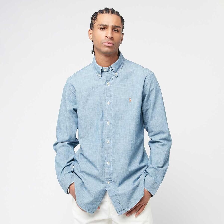 Polo Ralph Lauren Overhemd Lange Mouw CHEMISE AJUSTEE EN CHAMBRAY DENIM COL BOUTONNE LOGO PONY PLAYER - Foto 6