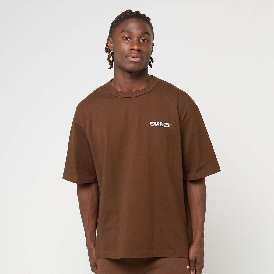 Polo Ralph Lauren SSCNCLSM1-SHORT SLEEVE-T-SHIRT f24 white denim bear Men T-Shirts & Polo's bruin Maat XL Kleding