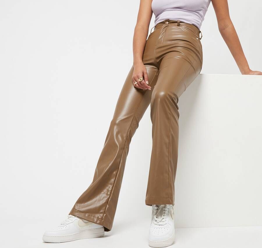 Sixth June Vegan Leather Pants Leggings Kleding brown maat: L beschikbare maaten:L