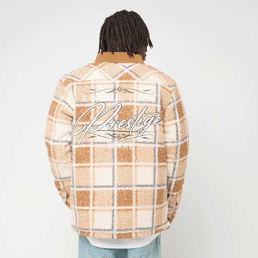 Smoke Rise Boucle Plaid Woven Shirt Men Windbreakers oranje Maat XL Kleding