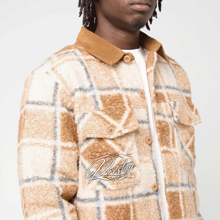 Smoke Rise Boucle Plaid Woven Shirt Men Windbreakers oranje Maat XL Kleding - Foto 2