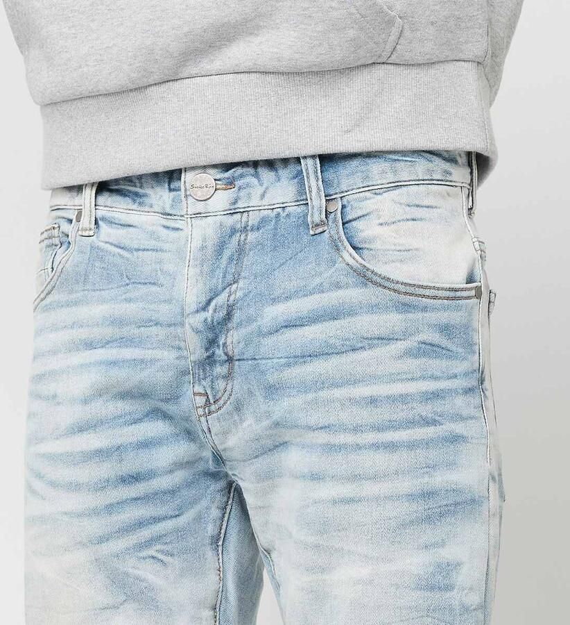 Smoke Rise Crystal Effect Washed Jeans Men Spijkerbroeken blauw Kleding - Foto 2
