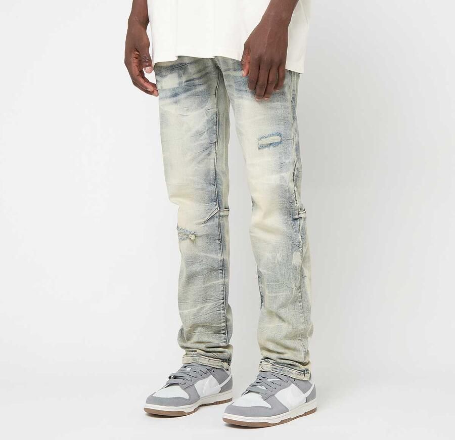 Smoke Rise Crystal Effect Washed Jeans Men Spijkerbroeken blauw Kleding - Foto 3