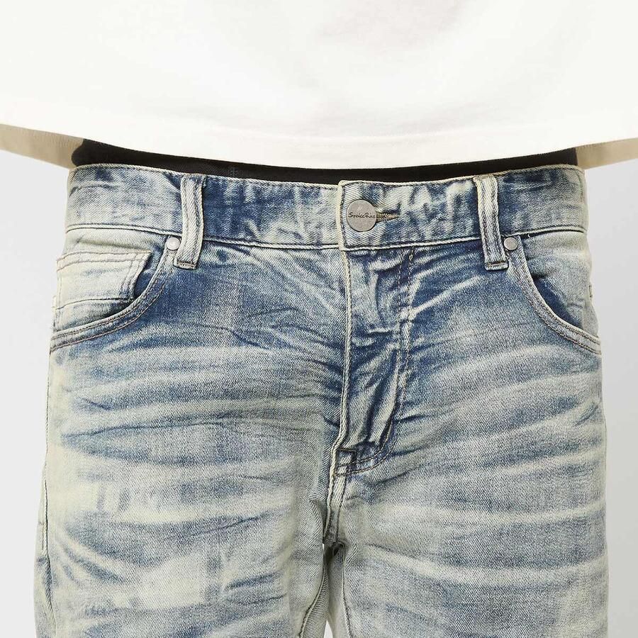 Smoke Rise Crystal Effect Washed Jeans Men Spijkerbroeken blauw Kleding - Foto 2