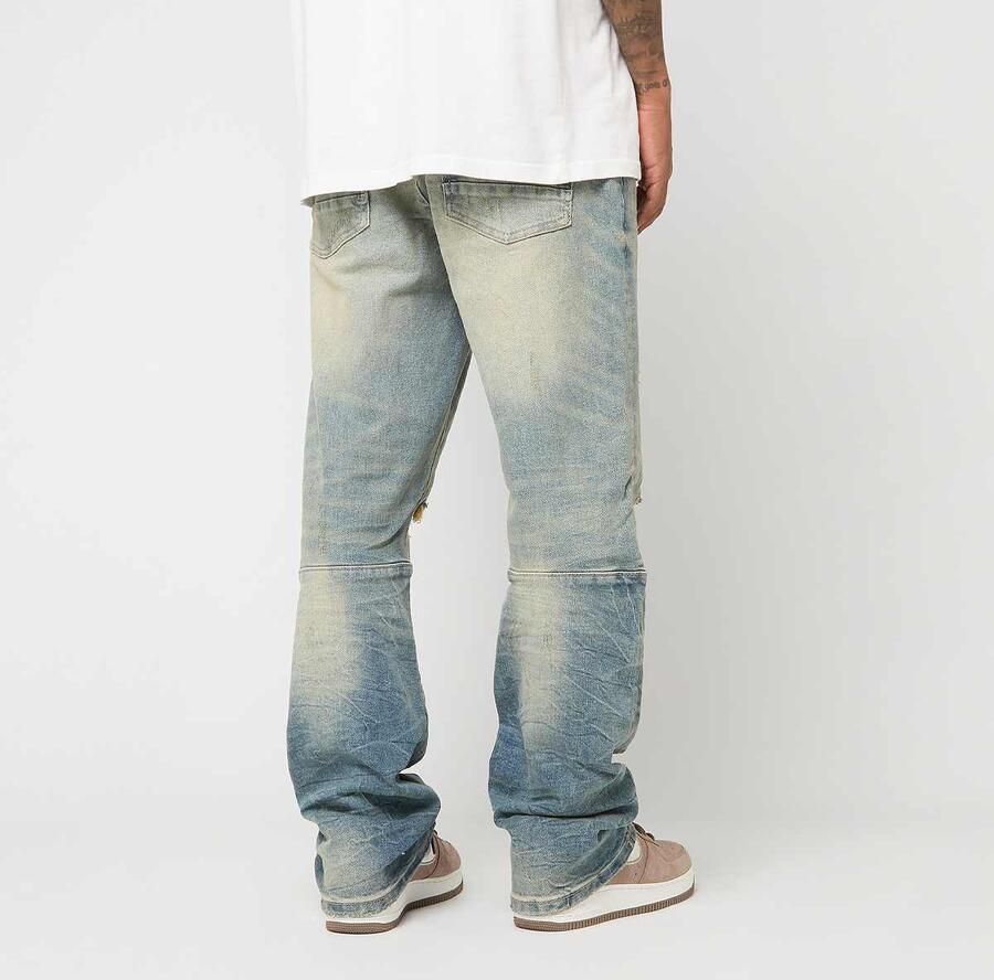 Smoke Rise Heavy Whisker Effect Jeans Men Spijkerbroeken blauw Kleding