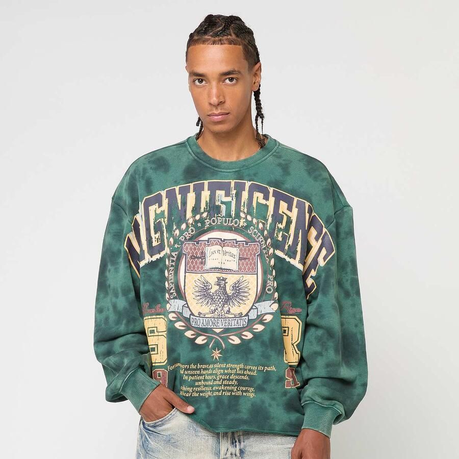 Smoke Rise Magnificence Fleece Crewneck Men Hoodies & Sweaters groen Maat XL Kleding - Foto 2