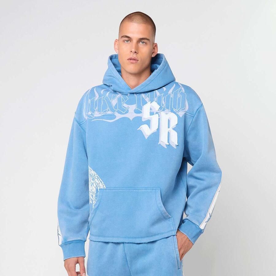 Smoke Rise Solstice Fleece Hoodie Men Hoodies & Sweaters blauw Maat XL Kleding