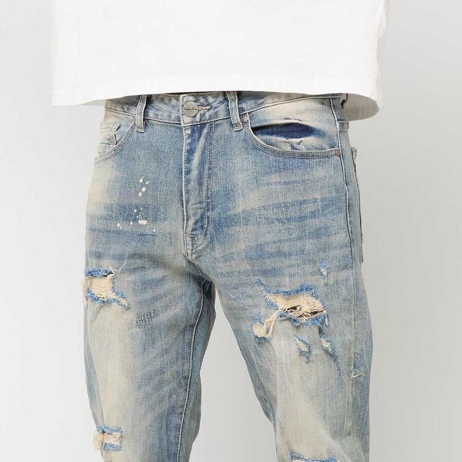 Smoke Rise Vintage Washes Jeans Men Spijkerbroeken blauw Kleding