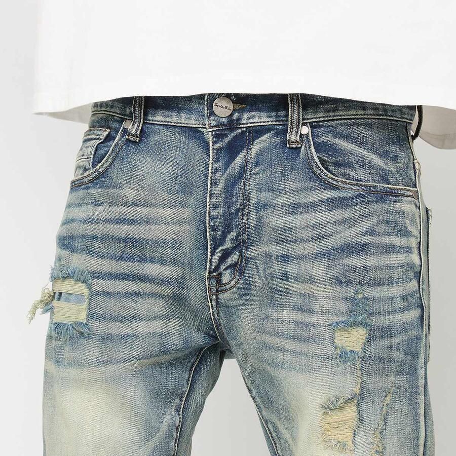 Smoke Rise Vintage Washes Jeans Men Spijkerbroeken blauw Kleding