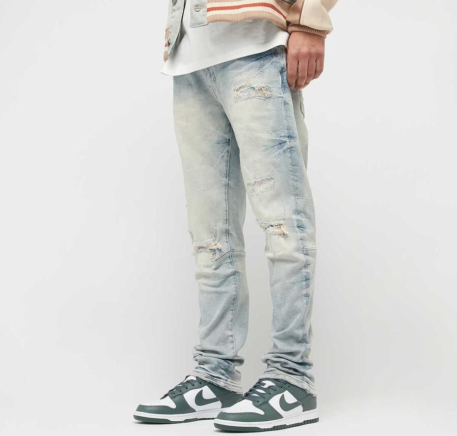 Smoke Rise Wave Effect Jeans Spijkerbroeken in blauw formaten: 30 - Foto 3
