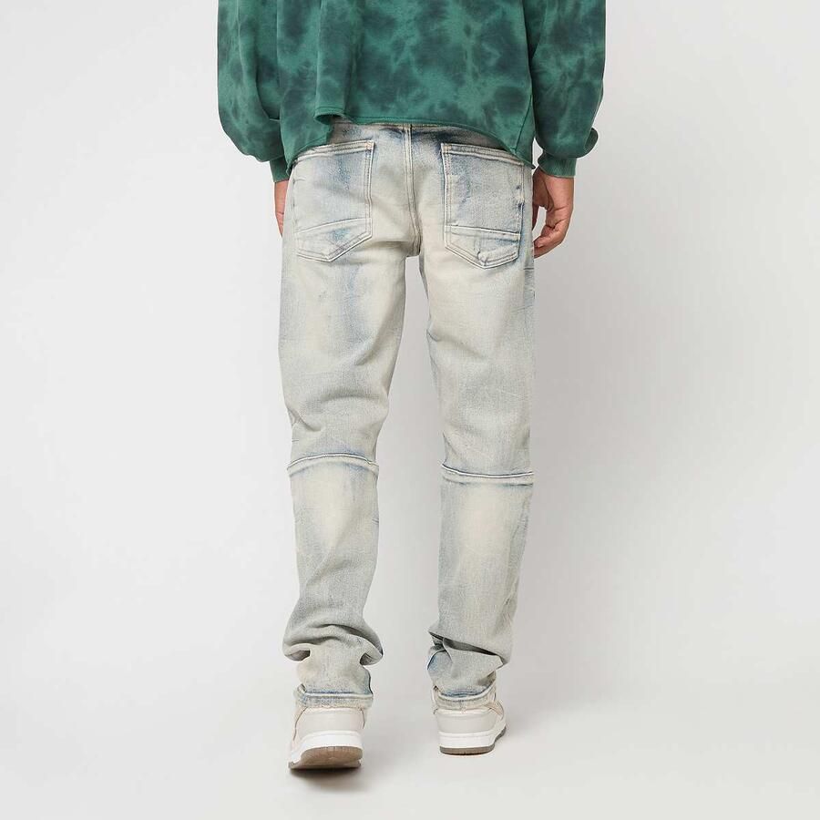 Smoke Rise Wave Effect Jeans Men Spijkerbroeken blauw Kleding