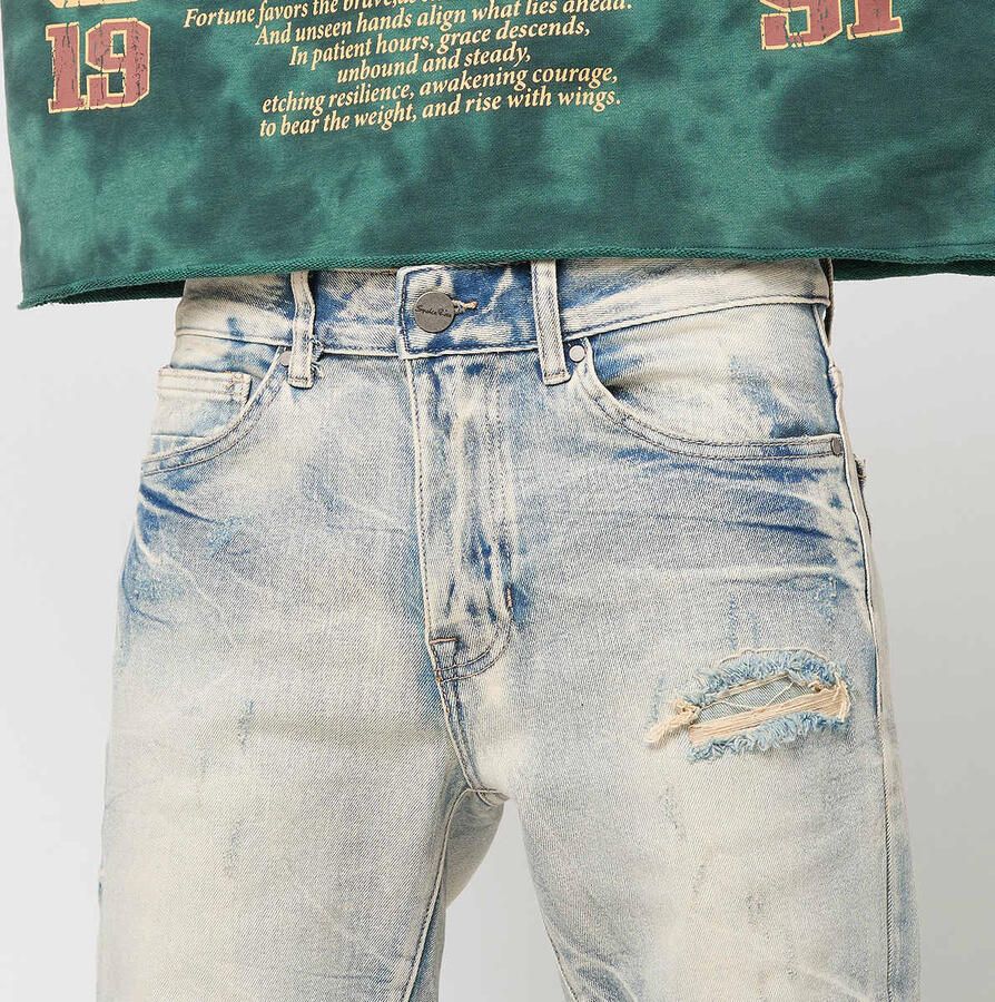 Smoke Rise Wave Effect Jeans Men Spijkerbroeken blauw Kleding - Foto 2