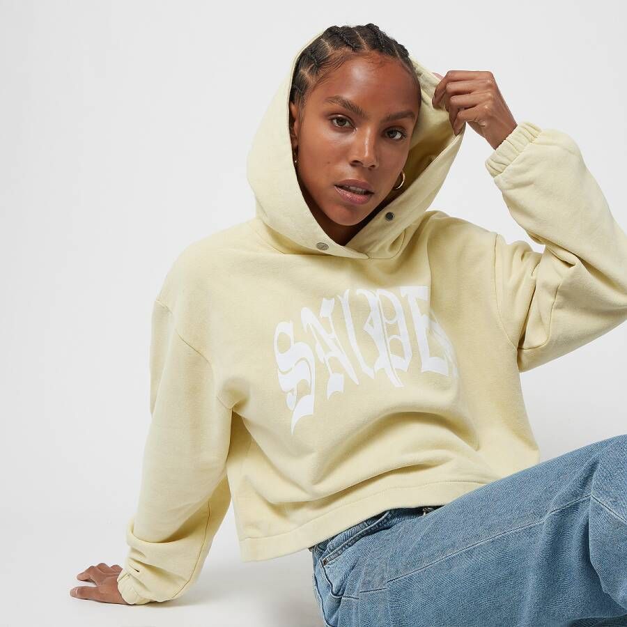 SNIPES Large Old English Logo Washed Oversized Cropped Hoodie Hoodies Kleding green maat: L beschikbare maaten:XS M L
