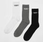 SNIPES Small Logo Essential Crew Socks (3 Pack) Lang Kleding black white grey maat: 39-42 beschikbare maaten:35-38 39-42 43-46 - Thumbnail 1